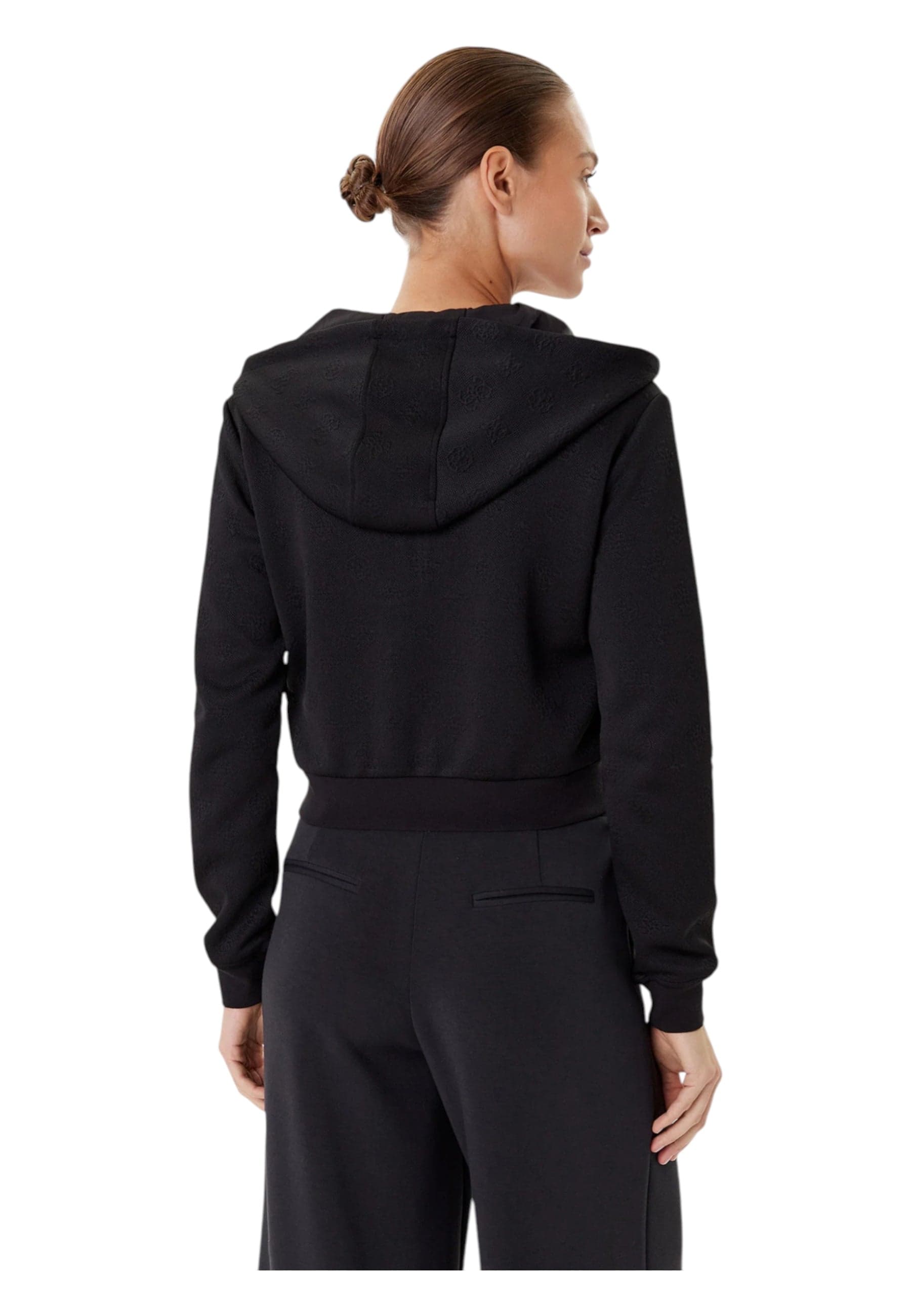 GUESS ACTIVEWEAR Felpa con cappuccio, zip intera e logo all over Donna Guess Activewear Regular Fit da donna in Felpe con cappuccio Drestige - Casamassima, commercioVirtuoso.it