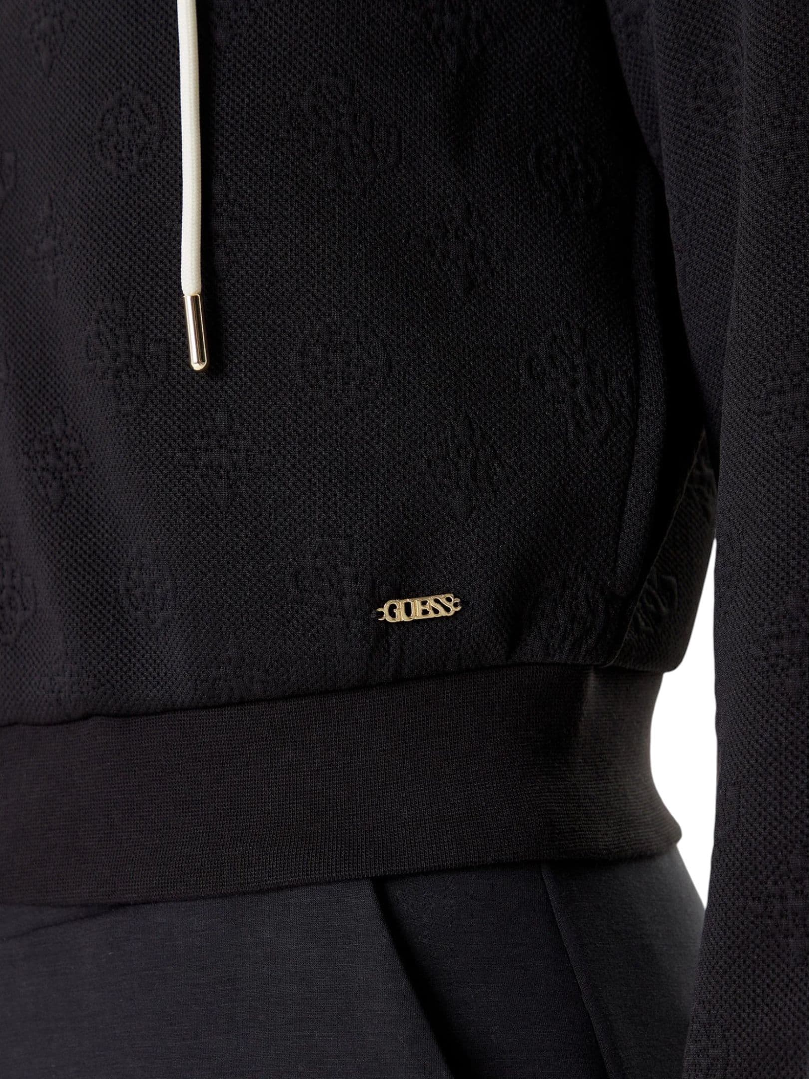 GUESS ACTIVEWEAR Felpa con cappuccio, zip intera e logo all over Donna Guess Activewear Regular Fit da donna in Felpe con cappuccio Drestige - Casamassima, commercioVirtuoso.it
