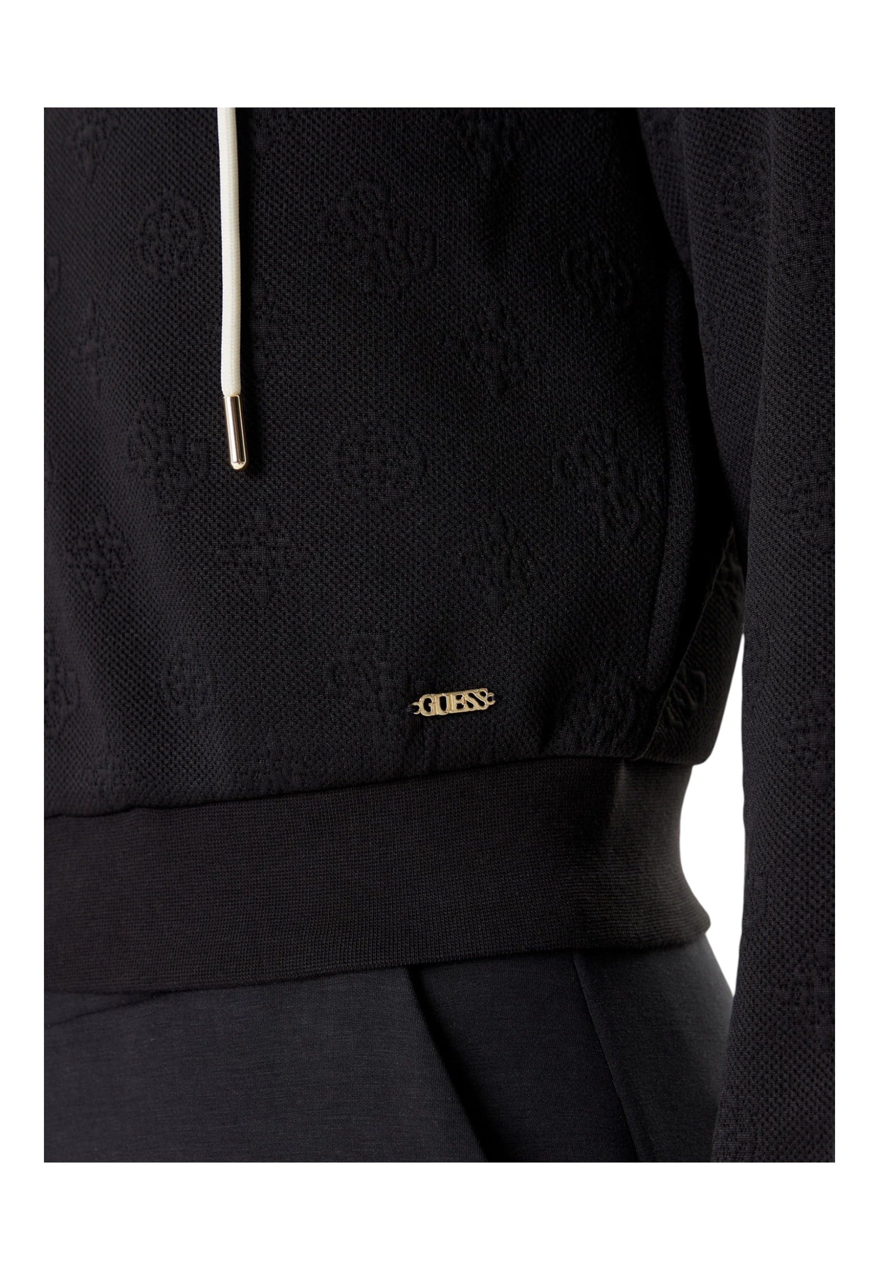 GUESS ACTIVEWEAR Felpa con cappuccio, zip intera e logo all over Donna Guess Activewear Regular Fit da donna in Felpe con cappuccio Drestige - Casamassima, commercioVirtuoso.it