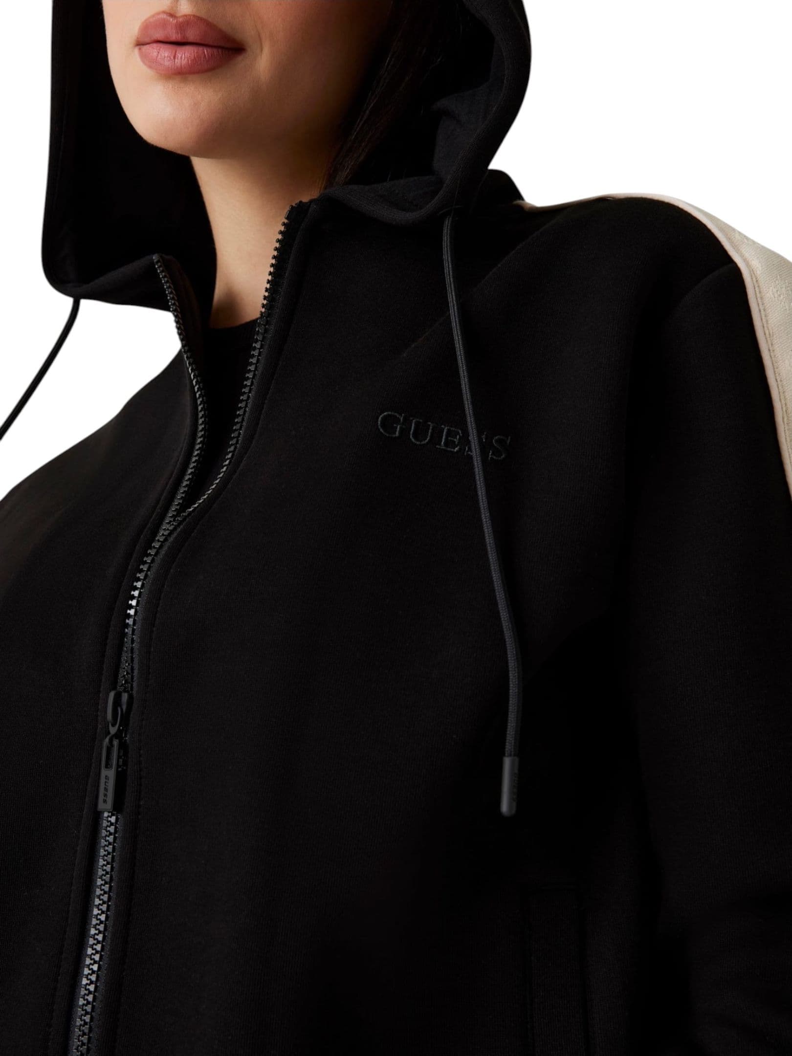 GUESS ACTIVEWEAR Felpa con cappuccio e zip intera Donna Guess Activewear Regular Fit da donna in Felpe con cappuccio Drestige - Casamassima, commercioVirtuoso.it