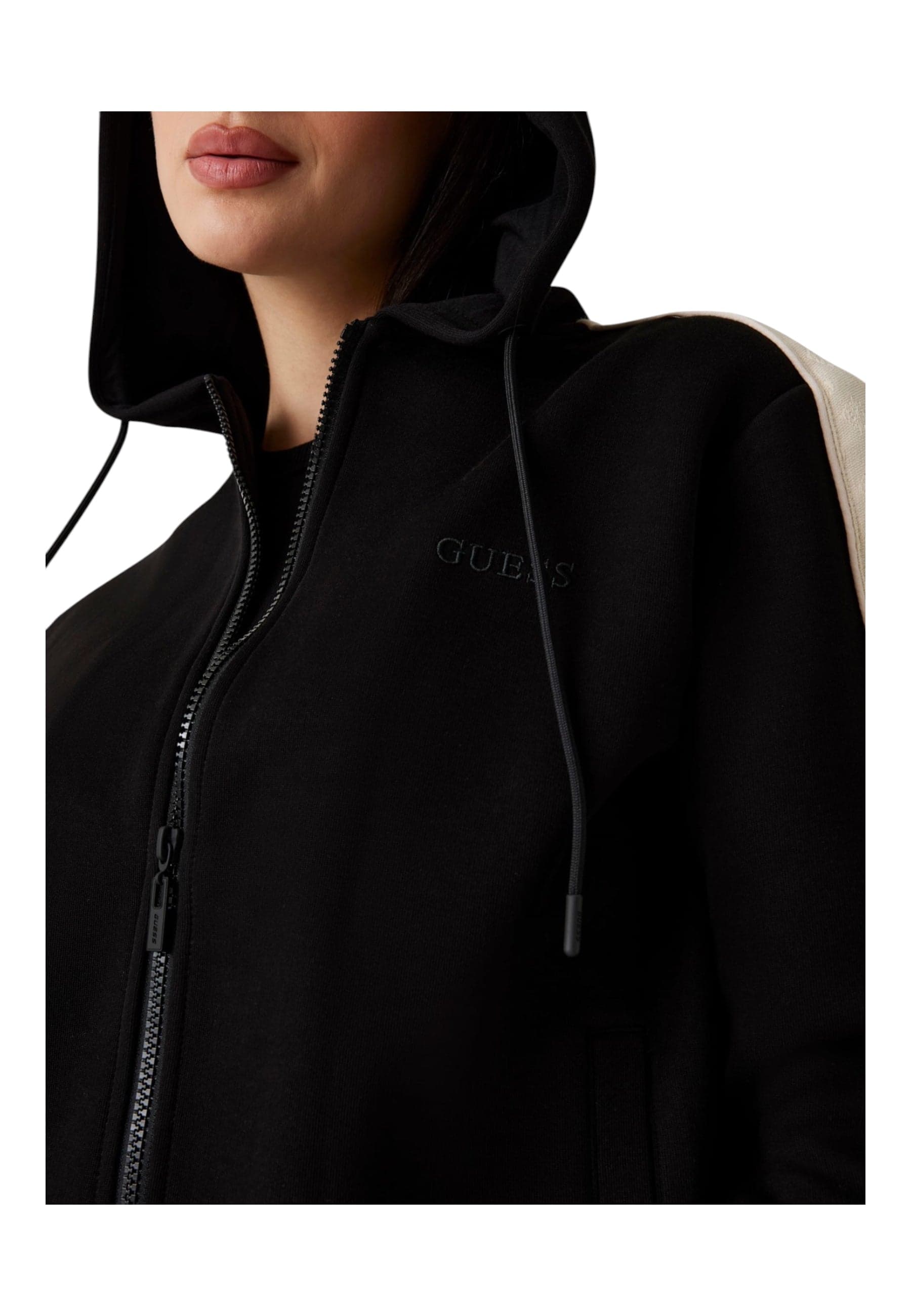 GUESS ACTIVEWEAR Felpa con cappuccio e zip intera Donna Guess Activewear Regular Fit da donna in Felpe con cappuccio Drestige - Casamassima, commercioVirtuoso.it