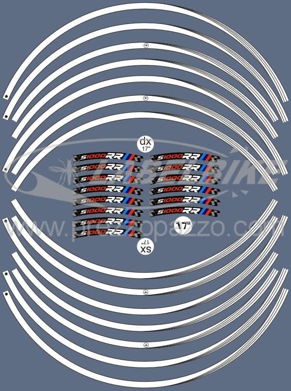 STRISCE ADESIVE compatibili per MOTO BMW S1000 RR adesivi CERCHI 17' tuning in Decalcomanie adesivi e magneti LabelBike - Bibbiano, commercioVirtuoso.it