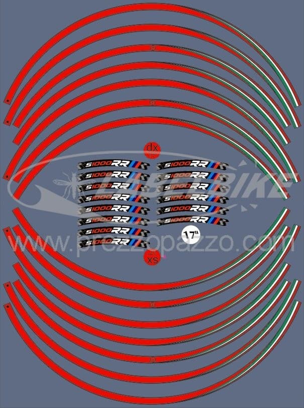 STRISCE ADESIVE compatibili per MOTO BMW S1000 RR adesivi CERCHI 17' tuning in Decalcomanie adesivi e magneti LabelBike - Bibbiano, commercioVirtuoso.it