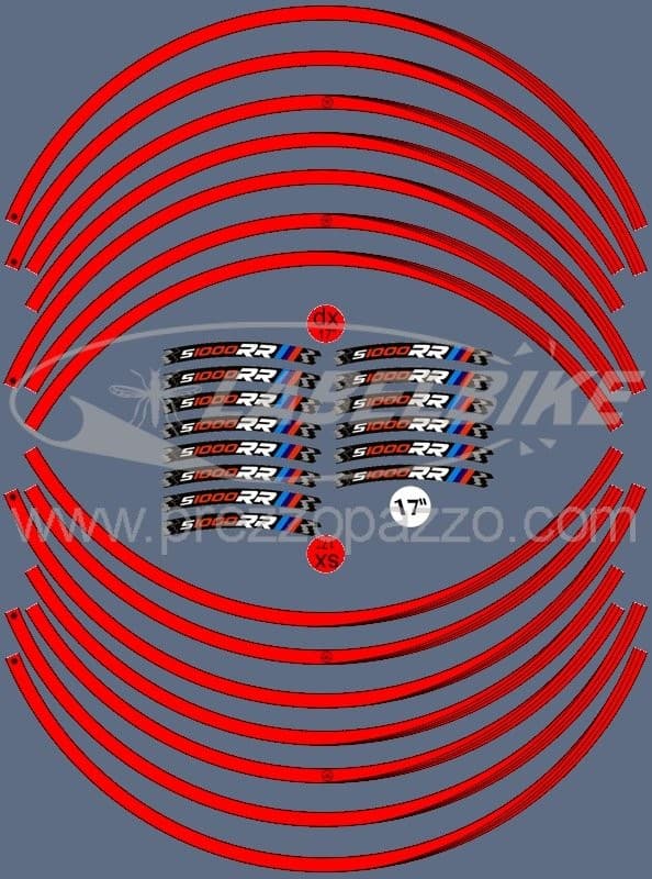 STRISCE ADESIVE compatibili per MOTO BMW S1000 RR adesivi CERCHI 17' tuning in Decalcomanie adesivi e magneti LabelBike - Bibbiano, commercioVirtuoso.it