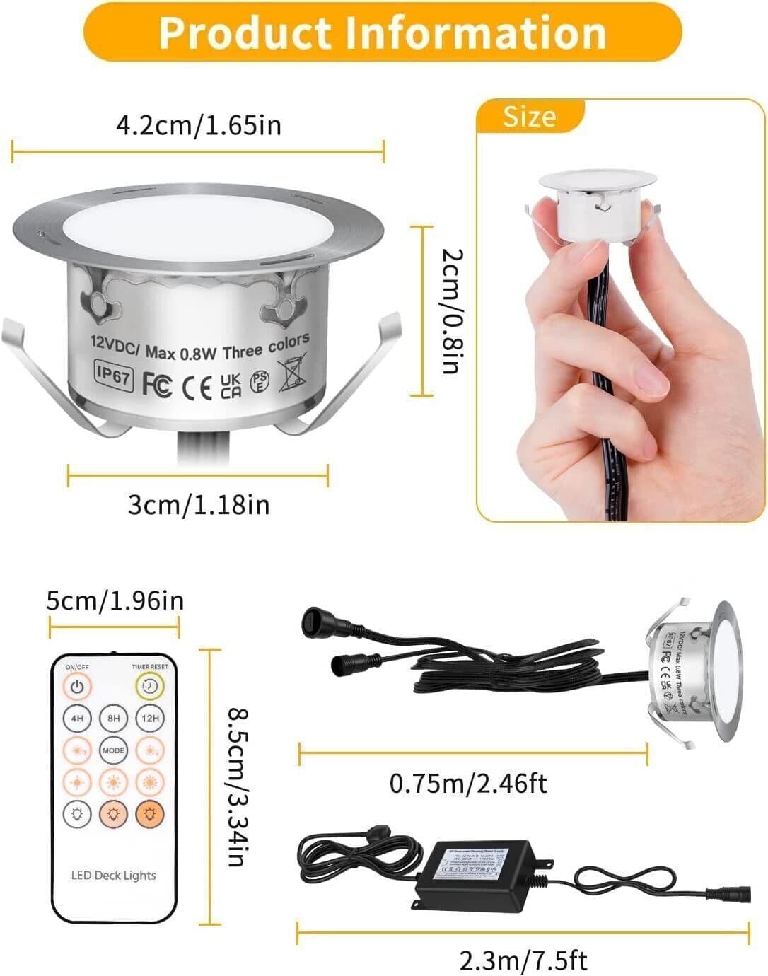 Sararoom Kit luci d incasso a LED dimmerabili, 10Pcs Φ1.65 in Luce per gradini in Luci per sentieri CL Store - Battipaglia, commercioVirtuoso.it