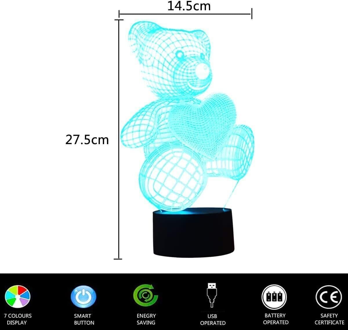 Coolzon Lampada 3D LED Illusion Lampada da comodino Lampade di ricarica USB in Lampade da tavolo e abat-jour CL Store - Battipaglia, commercioVirtuoso.it