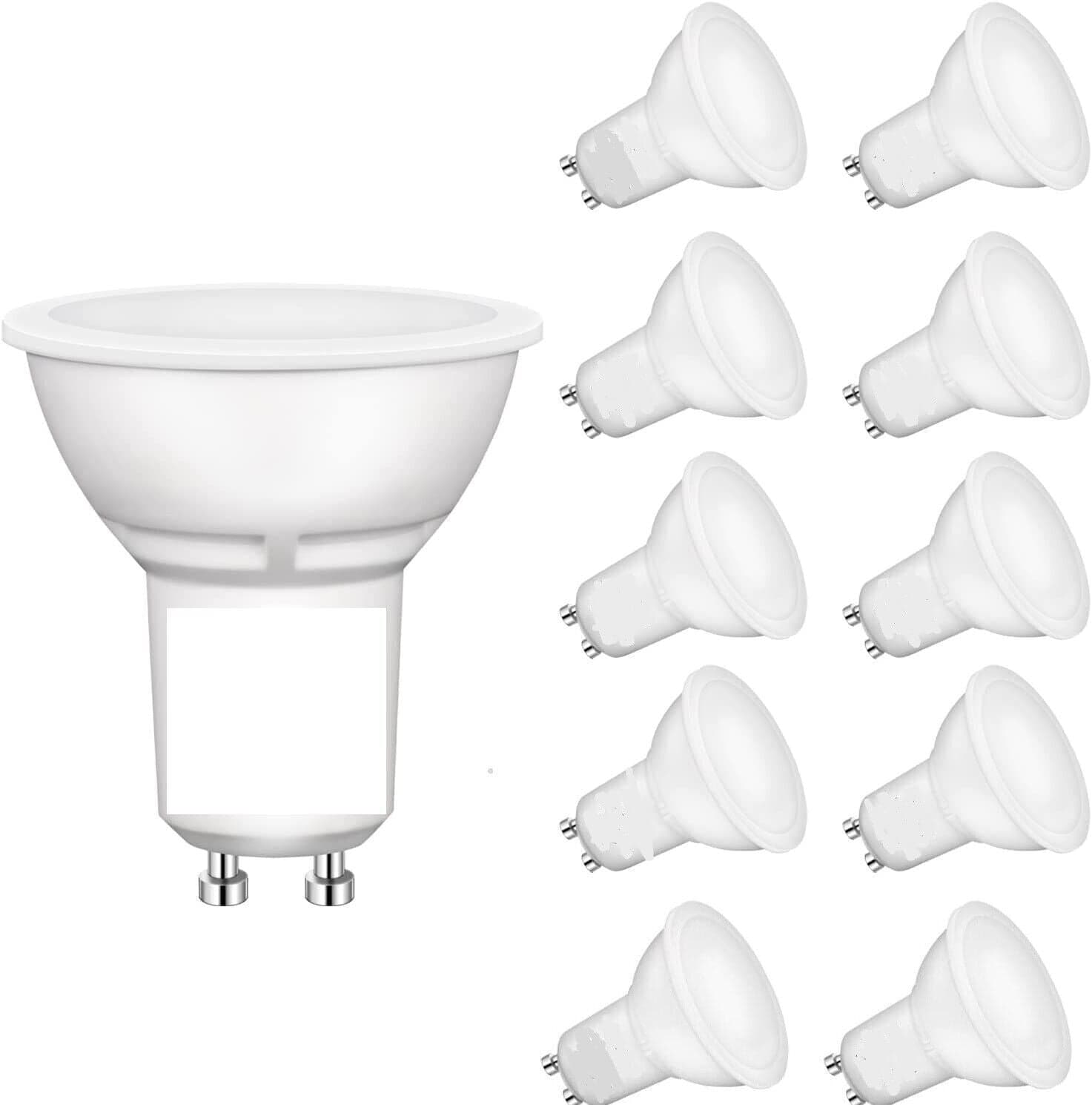 Lampadine LED GU10 5W (10 Pezzi),Luce Bianco Caldo 3000K ,Pari a Faretto Alogeno