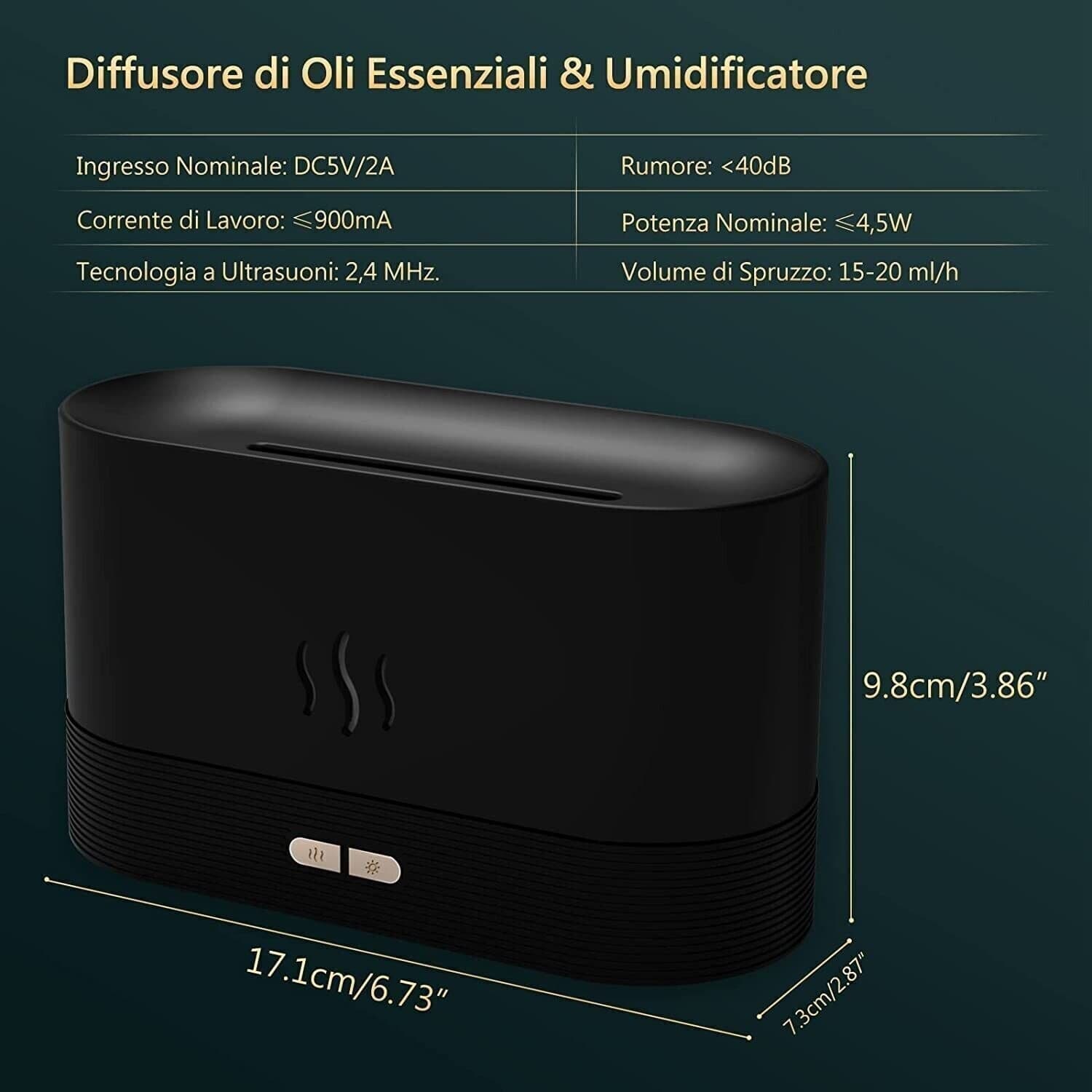 Diffusore di Oli Essenziali con Effetto Fiamma Umidificatore Ambiente in Umidificatori CL Store - Battipaglia, commercioVirtuoso.it