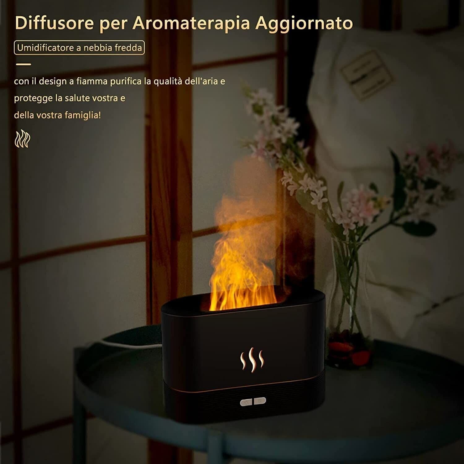 Diffusore di Oli Essenziali con Effetto Fiamma Umidificatore Ambiente in Umidificatori CL Store - Battipaglia, commercioVirtuoso.it