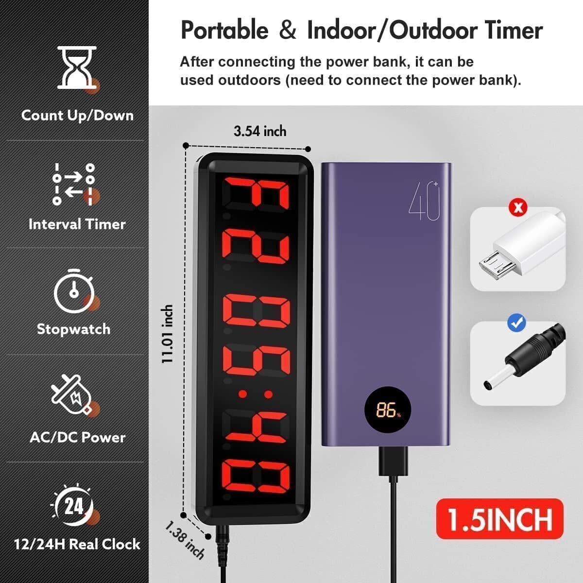 Seesii - Timer da palestra a LED, con timer a intervalli ultra trasparente in Cronometri CL Store - Battipaglia, commercioVirtuoso.it