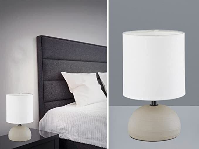 Lampada da tavolo a LED in ceramica color cappuccino, forma arrotondata in Lampade da tavolo e abat-jour CL Store - Battipaglia, commercioVirtuoso.it
