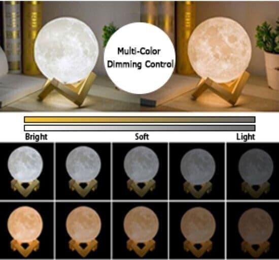Lampada lunare, stampa 3D Luce lunare, Luce notturna Lampada fredda Lampada luna in Luci notturne CL Store - Battipaglia, commercioVirtuoso.it
