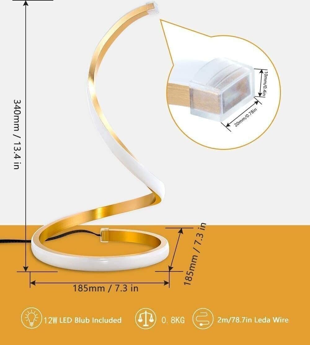 SENFAY Lampada da tavolo a LED a spirale, lampada da comodino moderna in Lampade da tavolo e abat-jour CL Store - Battipaglia, commercioVirtuoso.it