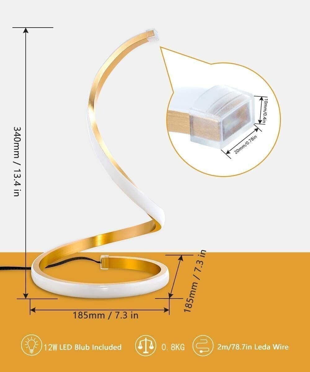 SENFAY Lampada da tavolo a LED a spirale, lampada da comodino moderna in Lampade da tavolo e abat-jour CL Store - Battipaglia, commercioVirtuoso.it
