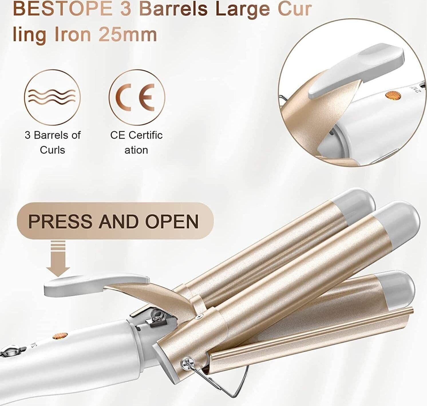 Hair Waver Bacchetta arricciacapelli a 3 cilindri - Arricciacapelli BESTOPE in Arricciacapelli CL Store - Battipaglia, commercioVirtuoso.it