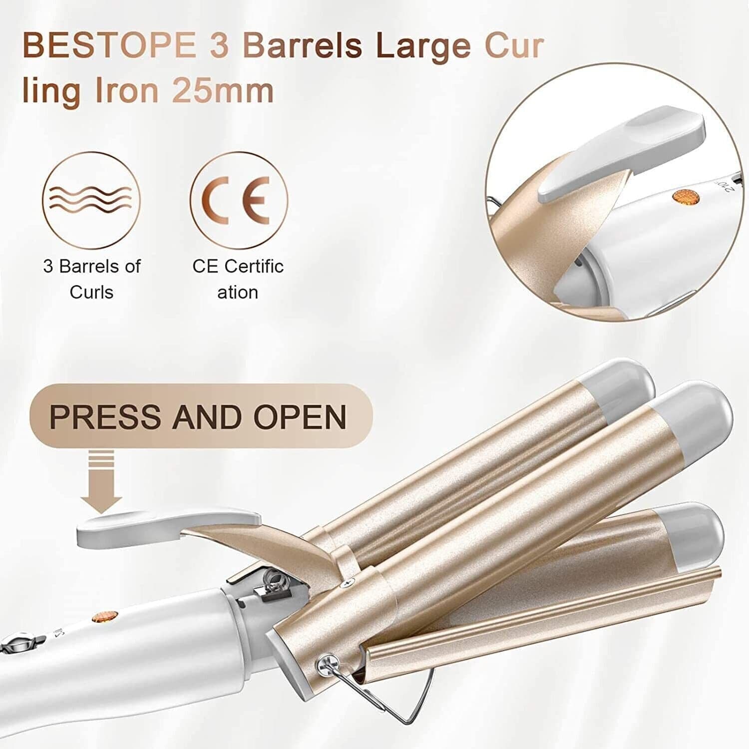 Hair Waver Bacchetta arricciacapelli a 3 cilindri - Arricciacapelli BESTOPE in Arricciacapelli CL Store - Battipaglia, commercioVirtuoso.it