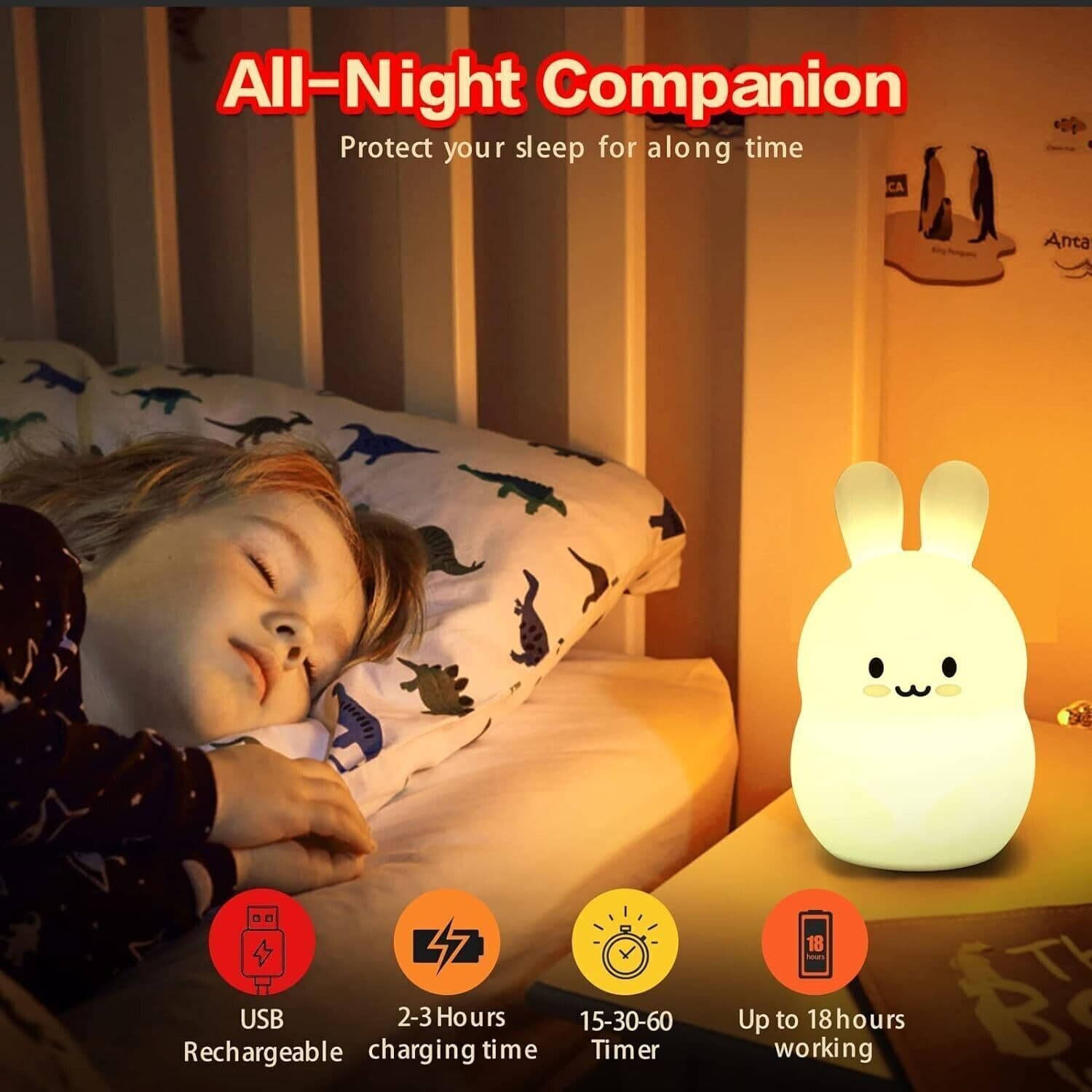 Luce notturna per bambini Luce notturna del coniglio Luce notturna del coniglio in Luci notturne per bambini CL Store - Battipaglia, commercioVirtuoso.it