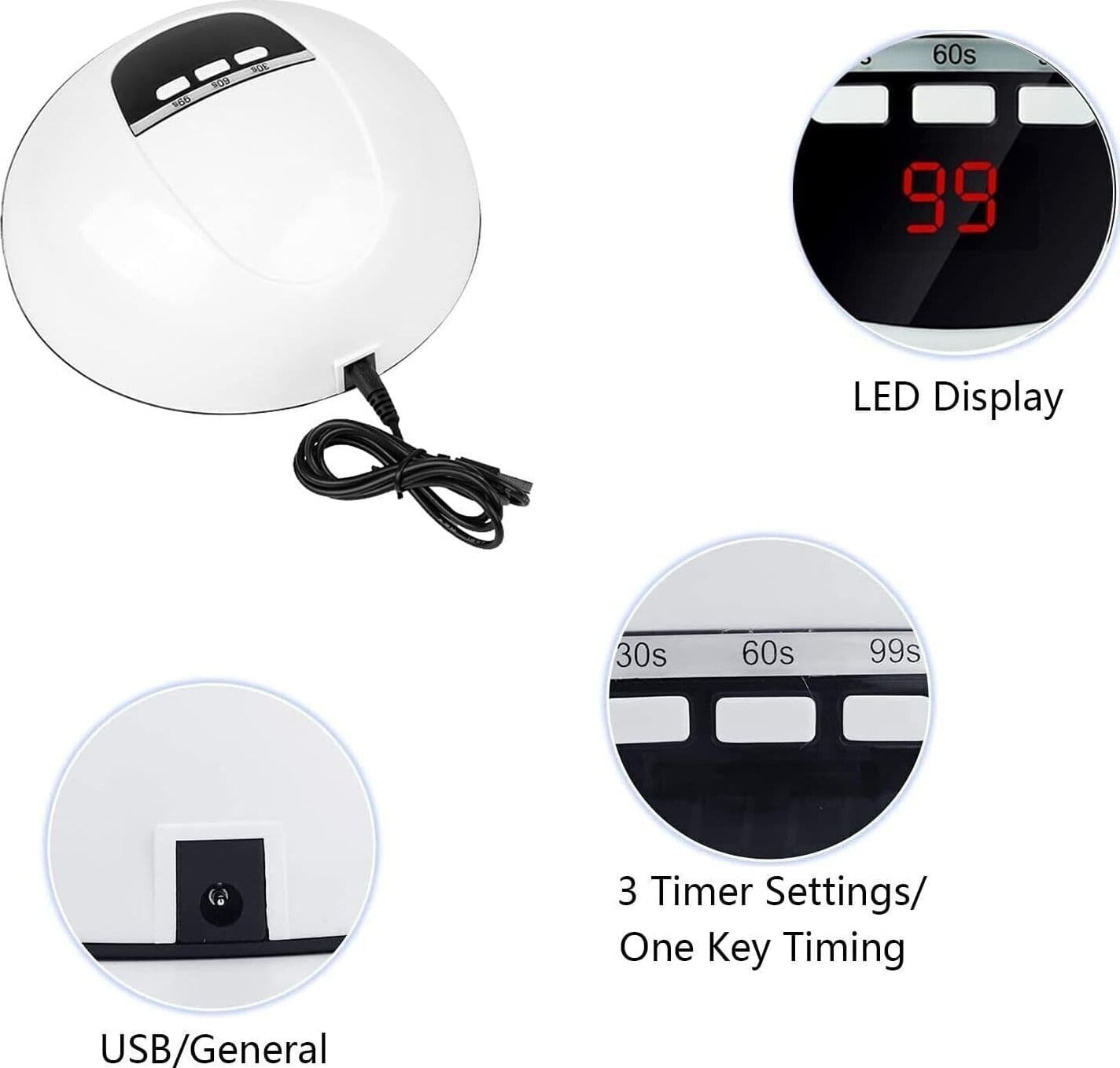 Lampada UV LED per unghie, 54 W, gel per asciugatura unghie, lampada in Asciuga unghie e lampade UV CL Store - Battipaglia, commercioVirtuoso.it