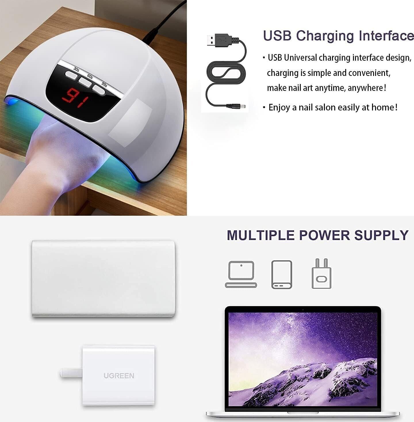 Lampada UV LED per unghie, 54 W, gel per asciugatura unghie, lampada in Asciuga unghie e lampade UV CL Store - Battipaglia, commercioVirtuoso.it