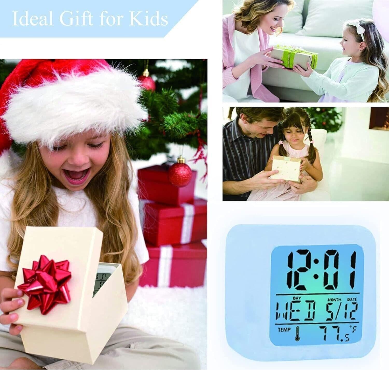 Sveglia a LED con gatto carino per bambini 7 colori luminosi Orologio digitale in Sveglie CL Store - Battipaglia, commercioVirtuoso.it