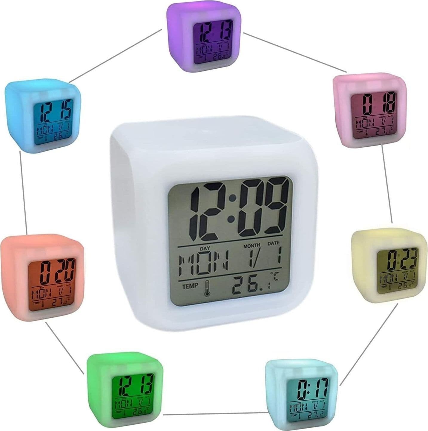 Sveglia a LED con gatto carino per bambini 7 colori luminosi Orologio digitale in Sveglie CL Store - Battipaglia, commercioVirtuoso.it