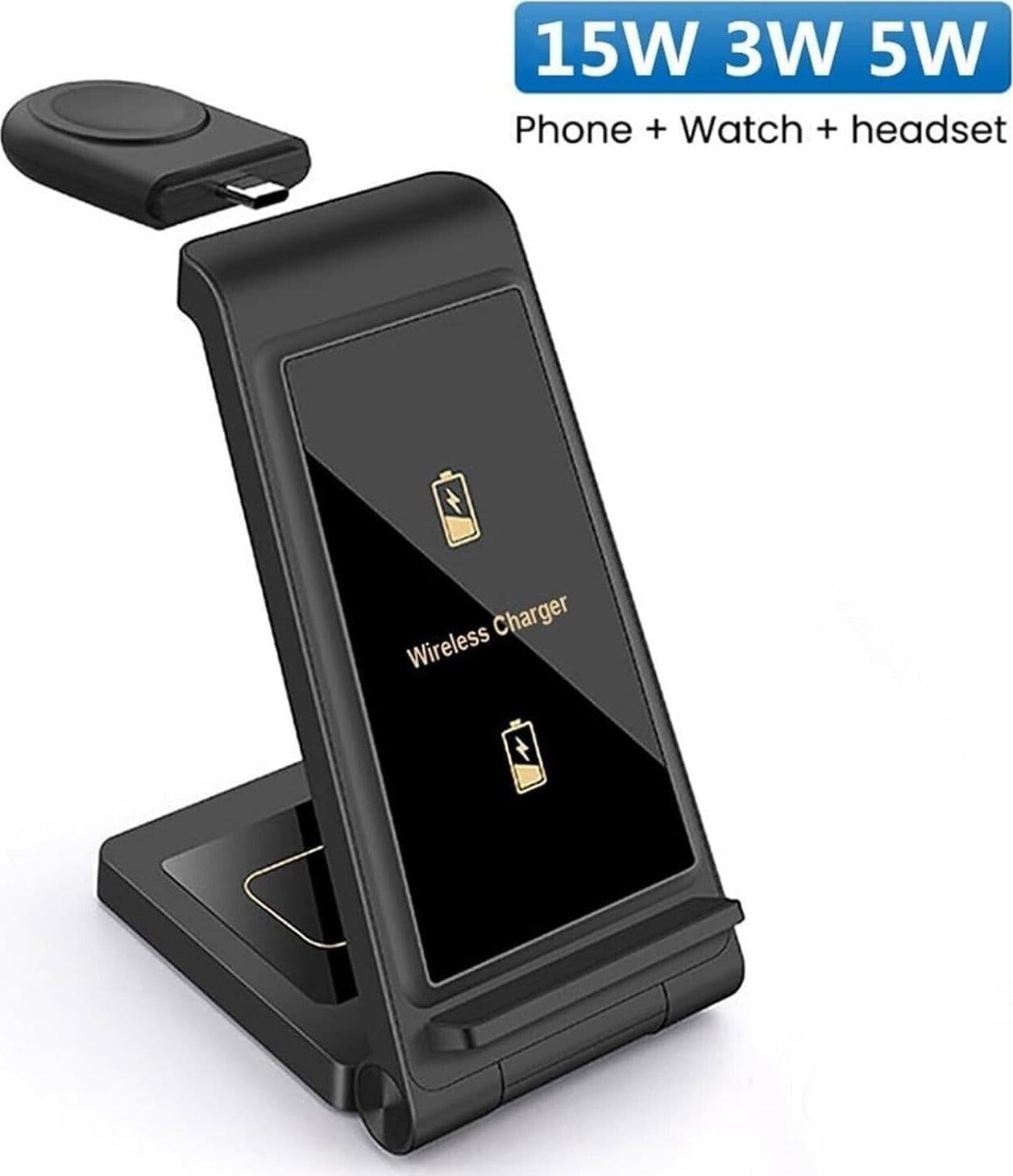 Caricabatterie wireless da 15 W Supporto pieghevole 3 in 1 for IPhone 14 13 12 in Caricabatterie a induzione CL Store - Battipaglia, commercioVirtuoso.it