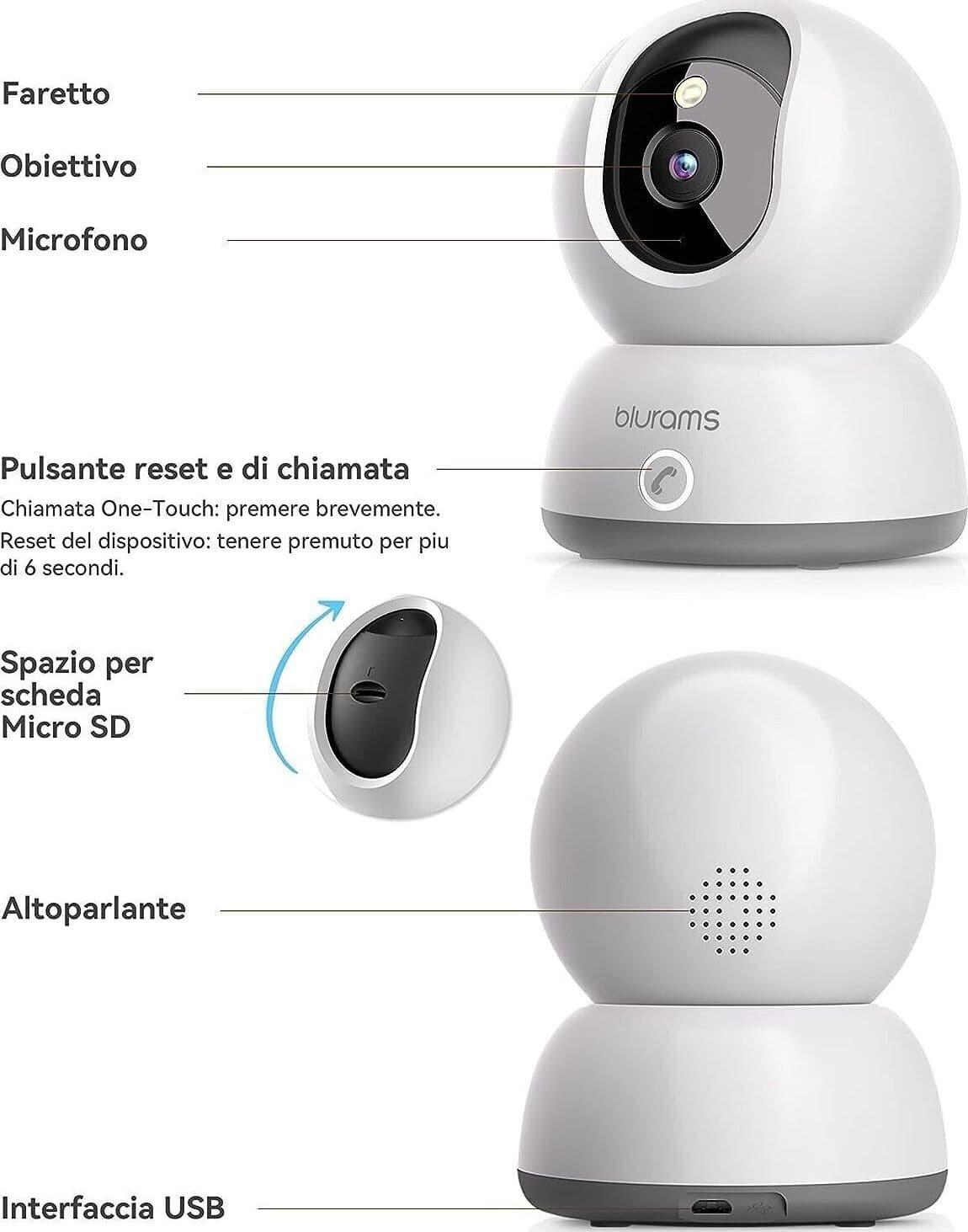 blurams Telecamere Wifi Interne 2K,Videocamera Sorveglianza Interno Wifi in Dom camera CL Store - Battipaglia, commercioVirtuoso.it