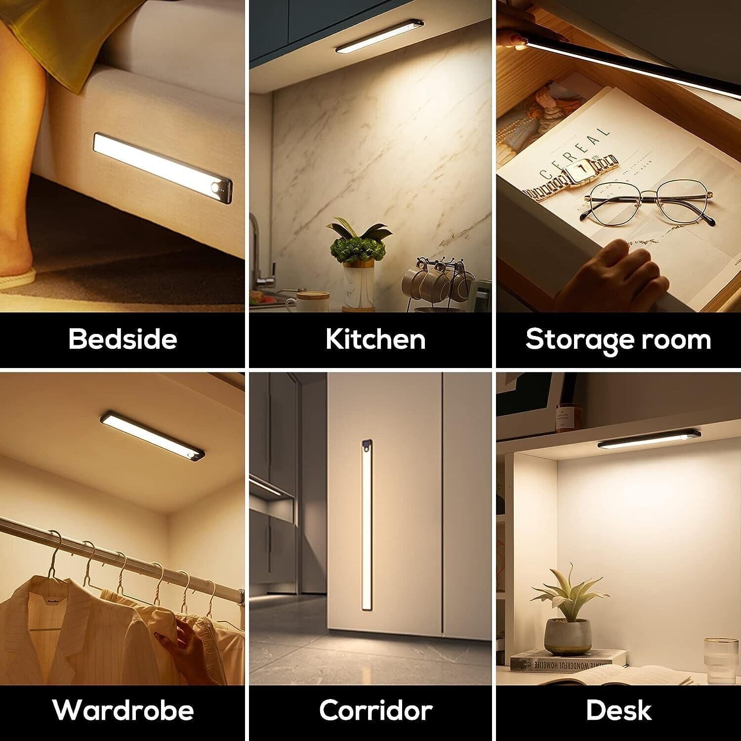 Luci da Armadio con sensore di movimento, luce notturna a LED ricaricabile in Luci notturne CL Store - Battipaglia, commercioVirtuoso.it