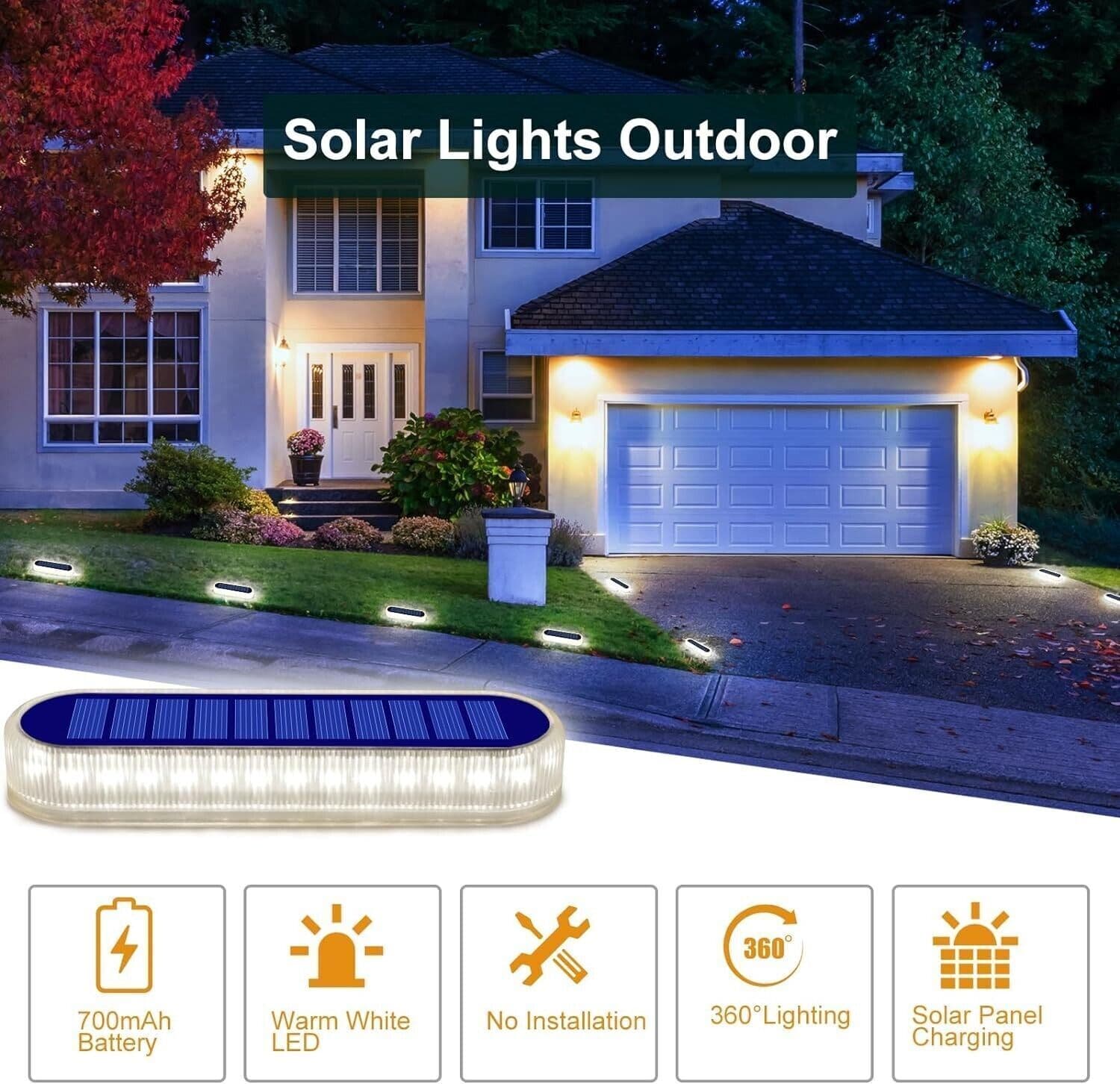 DetarZinLED Luci Solari Esterno, Luce Solare LED Esterno IP68 Impermeabili in Luci per sentieri CL Store - Battipaglia, commercioVirtuoso.it