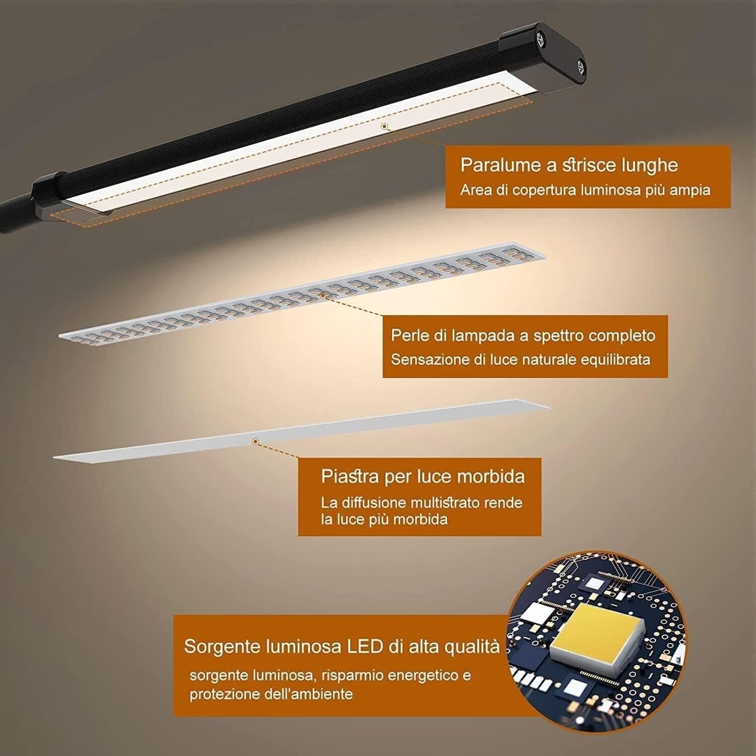 iZELL Lampada da Scrivania 77 LED, Potere Illuminante Notevole, 40CM Lampada in Lampade da lavoro CL Store - Battipaglia, commercioVirtuoso.it