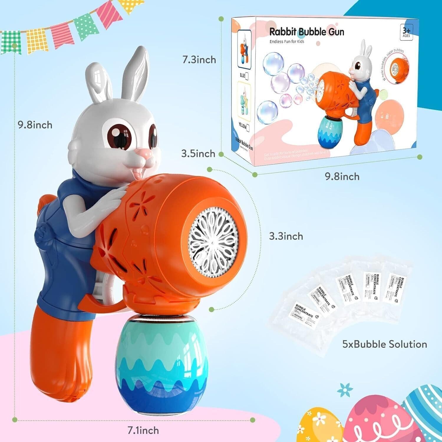 Pistola per Bolle per Bambini Bunny Macchina per Bolle per Bambini 1-3 in Soffiatori di bolle CL Store - Battipaglia, commercioVirtuoso.it