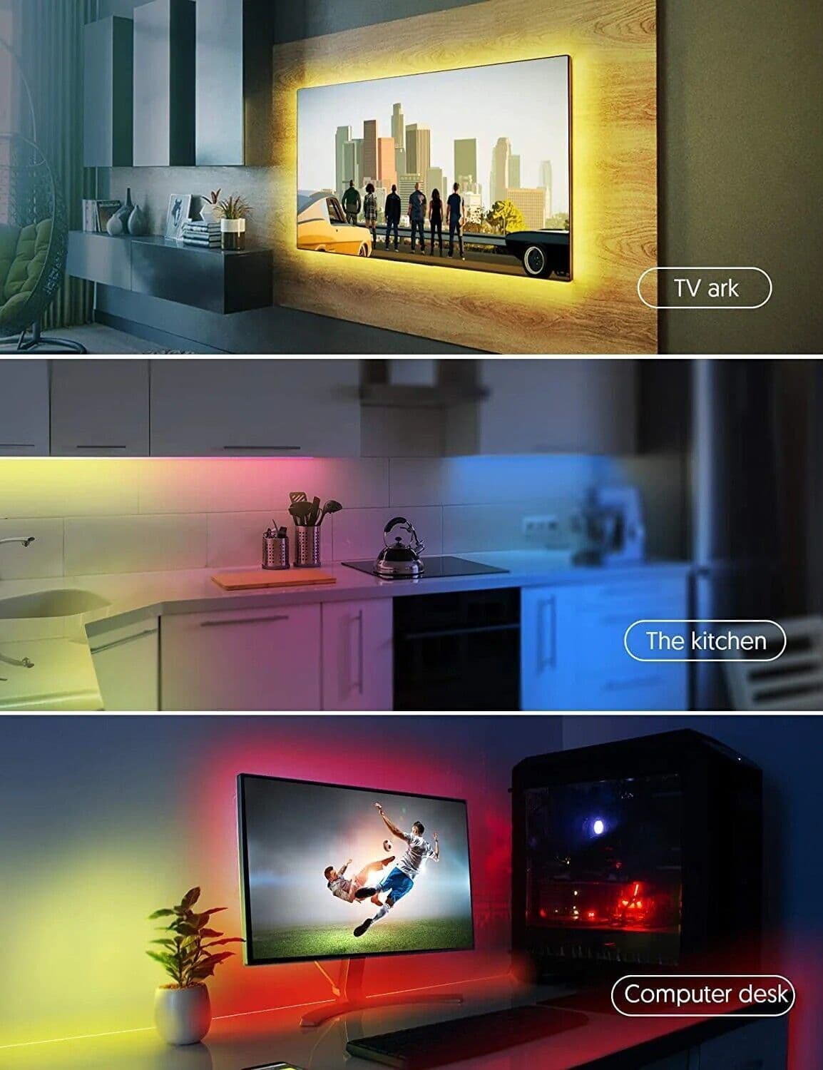 Striscia LED RGB, Strisce LED,TECKIN 5M LED TV Retroilluminazione Striscia,RGB in Nastri LED CL Store - Battipaglia, commercioVirtuoso.it
