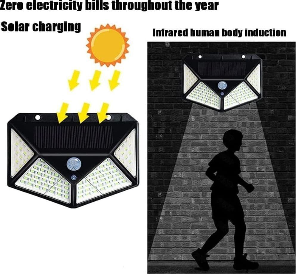 Faro faretto lampada luce da Esterno 100 Led solare con sensore movimento in Luci di sicurezza CL Store - Battipaglia, commercioVirtuoso.it