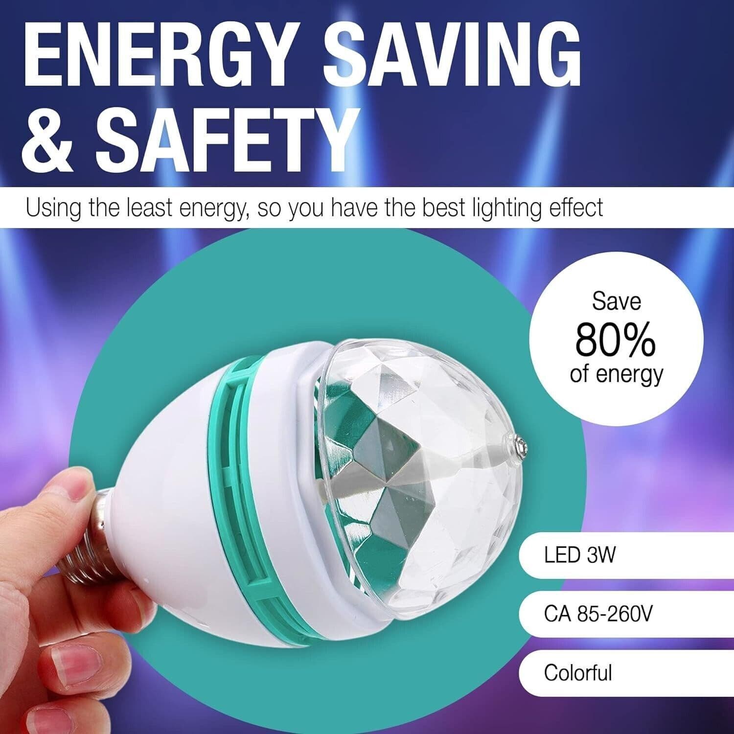 Luci Discoteca 360° Ruotabile con Connettore a Spina di Sicurezza,Palla da Disco in Strobosfere CL Store - Battipaglia, commercioVirtuoso.it