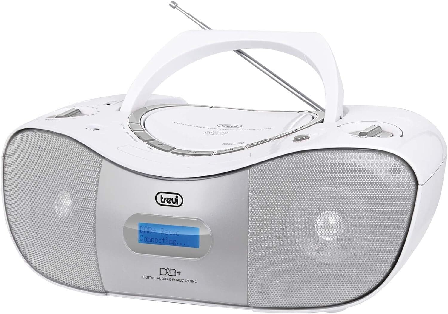 Trevi Stereo Portatile boombox CD Radio DAB CMP 582 DAB Bianco in Internet Radio CL Store - Battipaglia, commercioVirtuoso.it