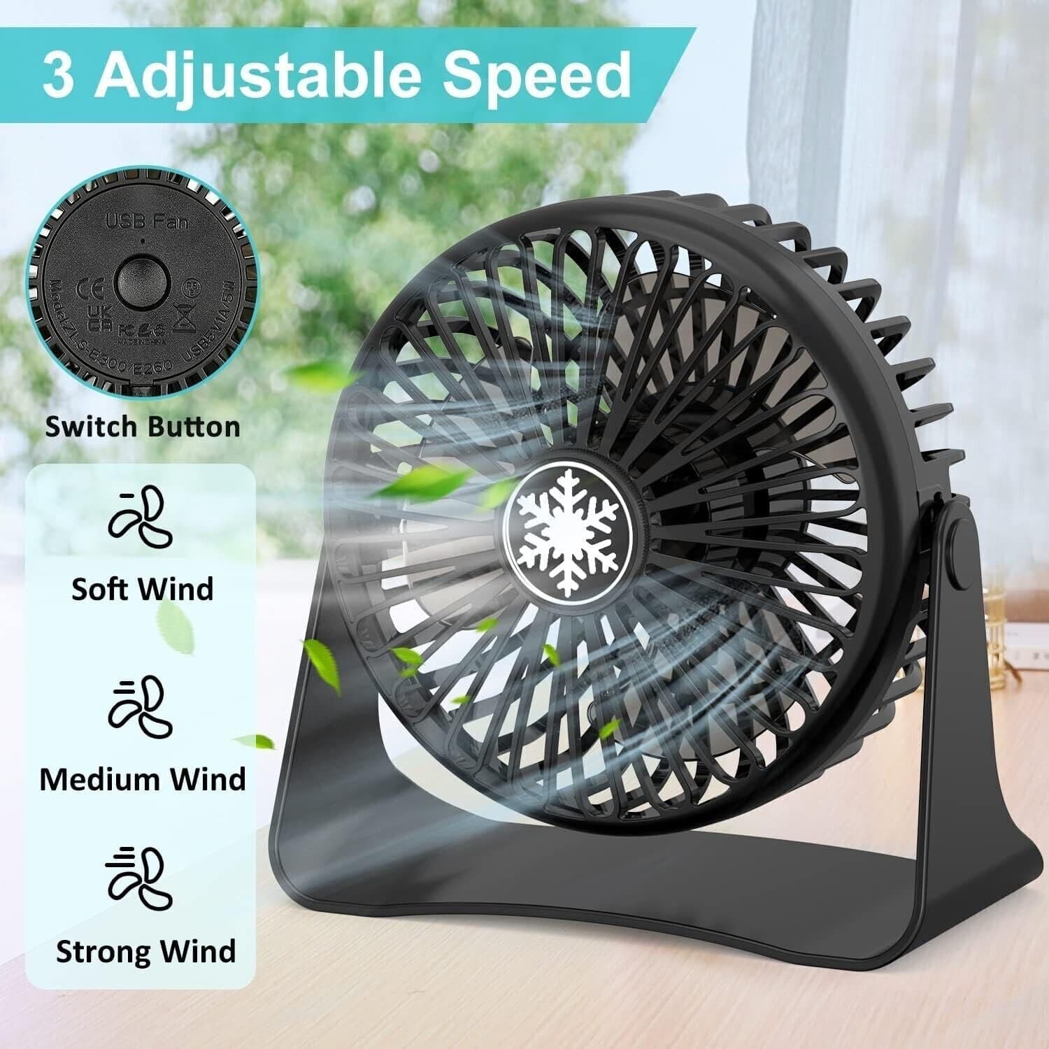 Ventilatore USB, Mini Ventilatore Portatile, 3 Velocità Regolabile & Ventilatore in  CL Store - Battipaglia, commercioVirtuoso.it