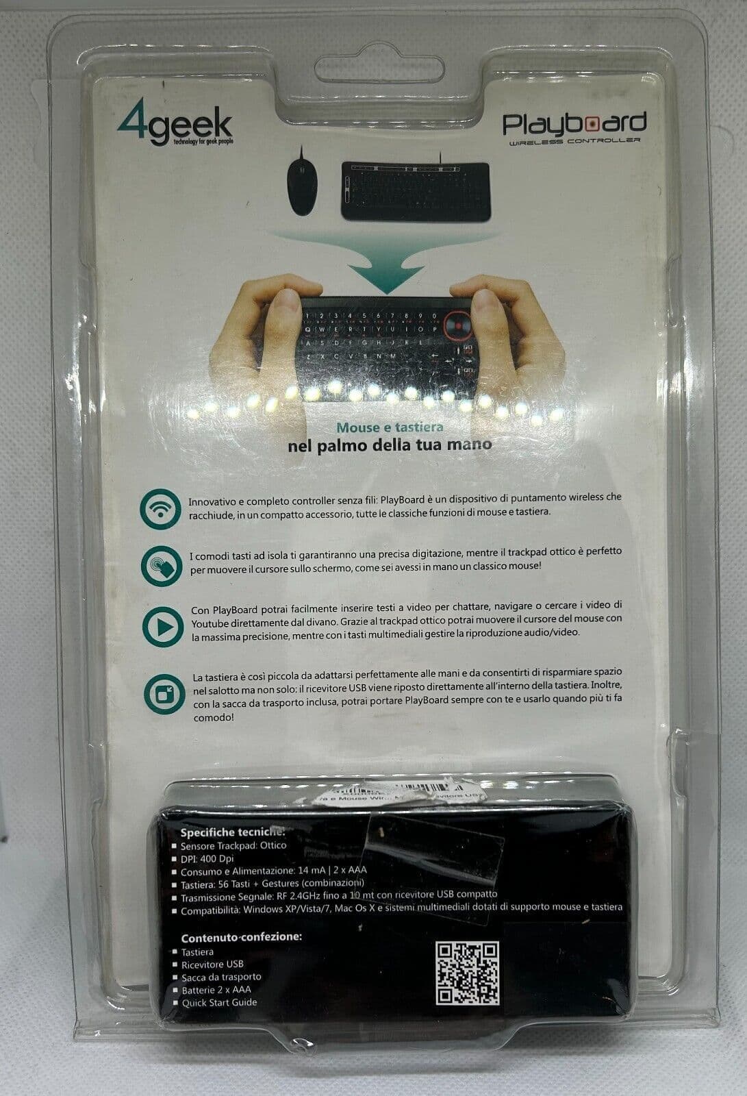 4GEEK Playboard Wireless Controller Tastiera qwerty trackpad ottico telecomando in Tastiere da gioco CL Store - Battipaglia, commercioVirtuoso.it