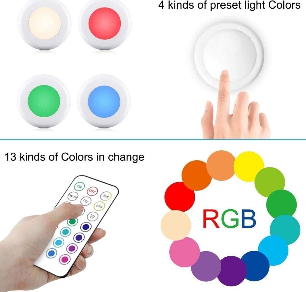 Luci Armadio Notturna Lampada RGBW 5PZ LED Multicolore, Illuminazione 13 Colori in Luci notturne CL Store - Battipaglia, commercioVirtuoso.it