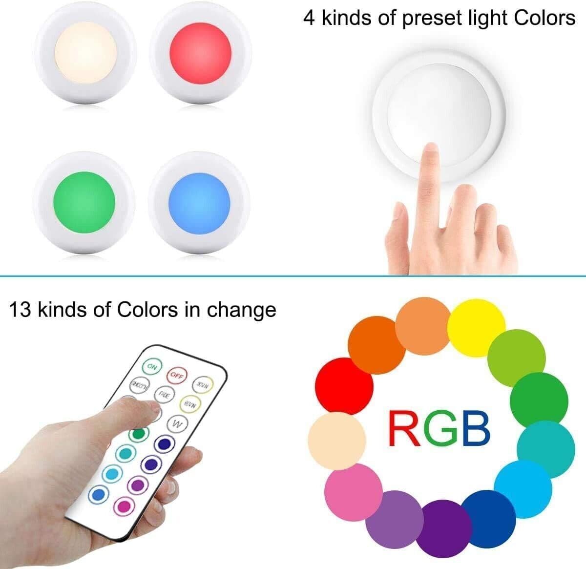 Luci Armadio Notturna Lampada RGBW 5PZ LED Multicolore, Illuminazione 13 Colori in Luci notturne CL Store - Battipaglia, commercioVirtuoso.it