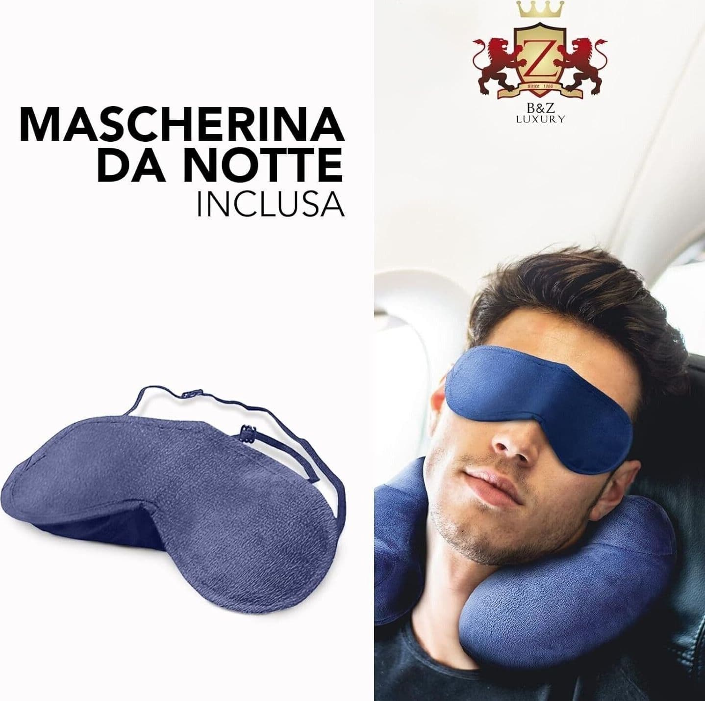 Cuscino collo viaggio gonfiabile, ergonomico soffice in VELLUTINO, cuscino in Cuscini da viaggio CL Store - Battipaglia, commercioVirtuoso.it