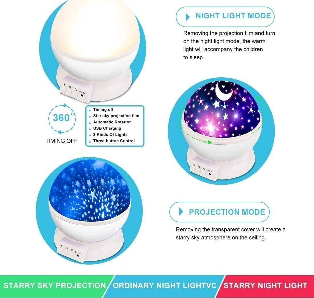 Proiettore Stellare Luci Notturne per Bambini, Regali Divertenti per Ragazzi in Luci notturne per bambini CL Store - Battipaglia, commercioVirtuoso.it