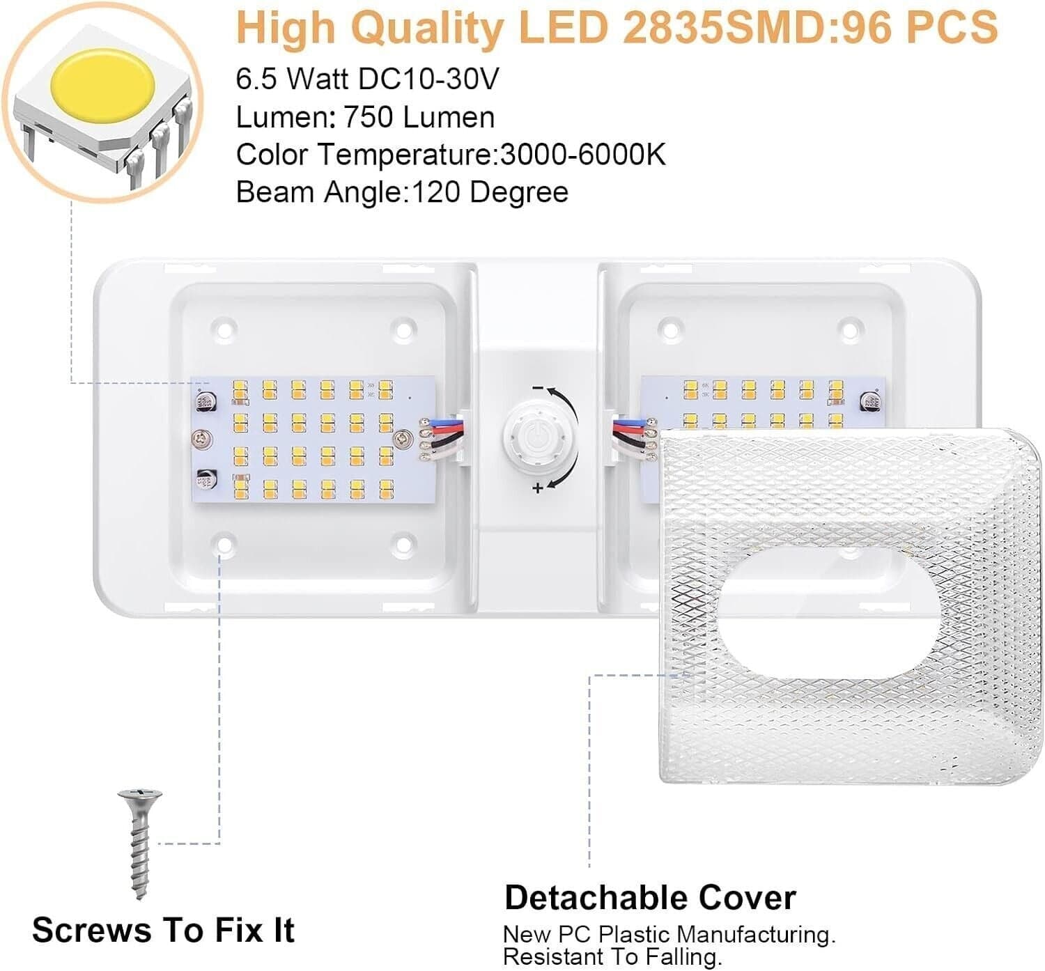 Lampada LED, 96 LED Plafoniera, 750LM Illuminazione Luci Interni,Luce Regolabile in Plafoniere CL Store - Battipaglia, commercioVirtuoso.it