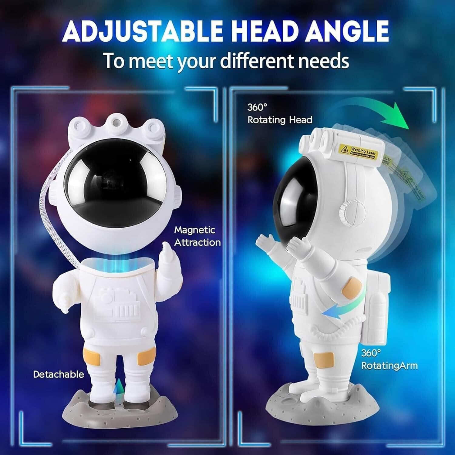 Luce Notturna a forma di astronauta, Proiettore con Nebulosa, Timer in Luci notturne per bambini CL Store - Battipaglia, commercioVirtuoso.it