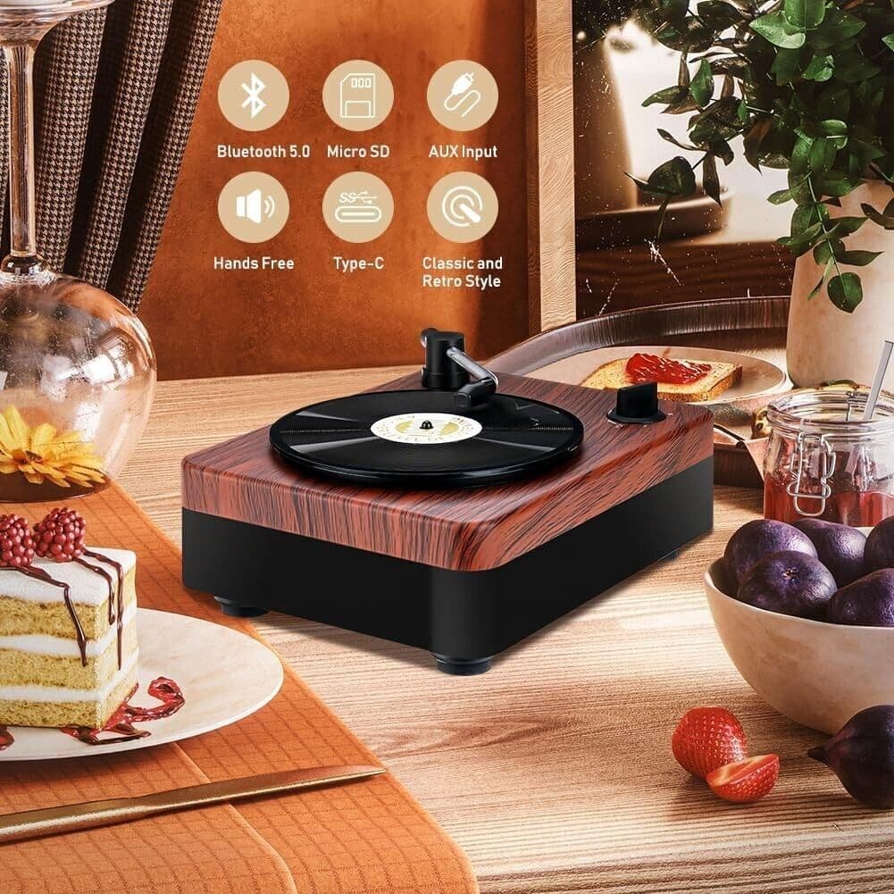 Topretty Bluetooth Speaker, Turntable Design Bluetooth Speaker Altoparlanti in Casse portatili Bluetooth CL Store - Battipaglia, commercioVirtuoso.it