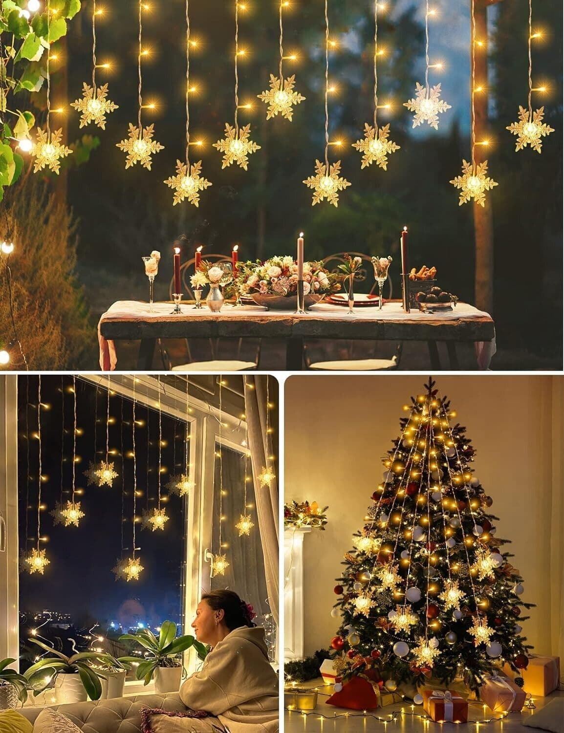 Luci del fiocco di neve di Natale, 1.8M 96er Led Luci a stringa LED in Catene luminose CL Store - Battipaglia, commercioVirtuoso.it