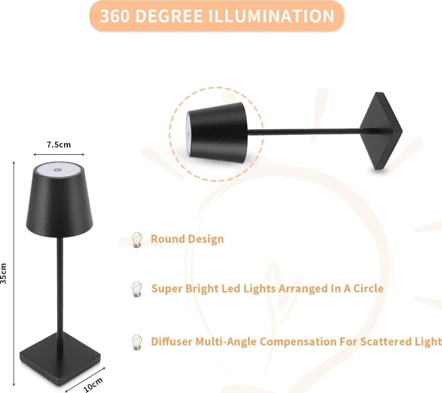 Lampada da Tavolo Senza Fili, Lampada da Tavolo a LED Ricaricabile, Batteria in Lampade da tavolo e abat-jour CL Store - Battipaglia, commercioVirtuoso.it