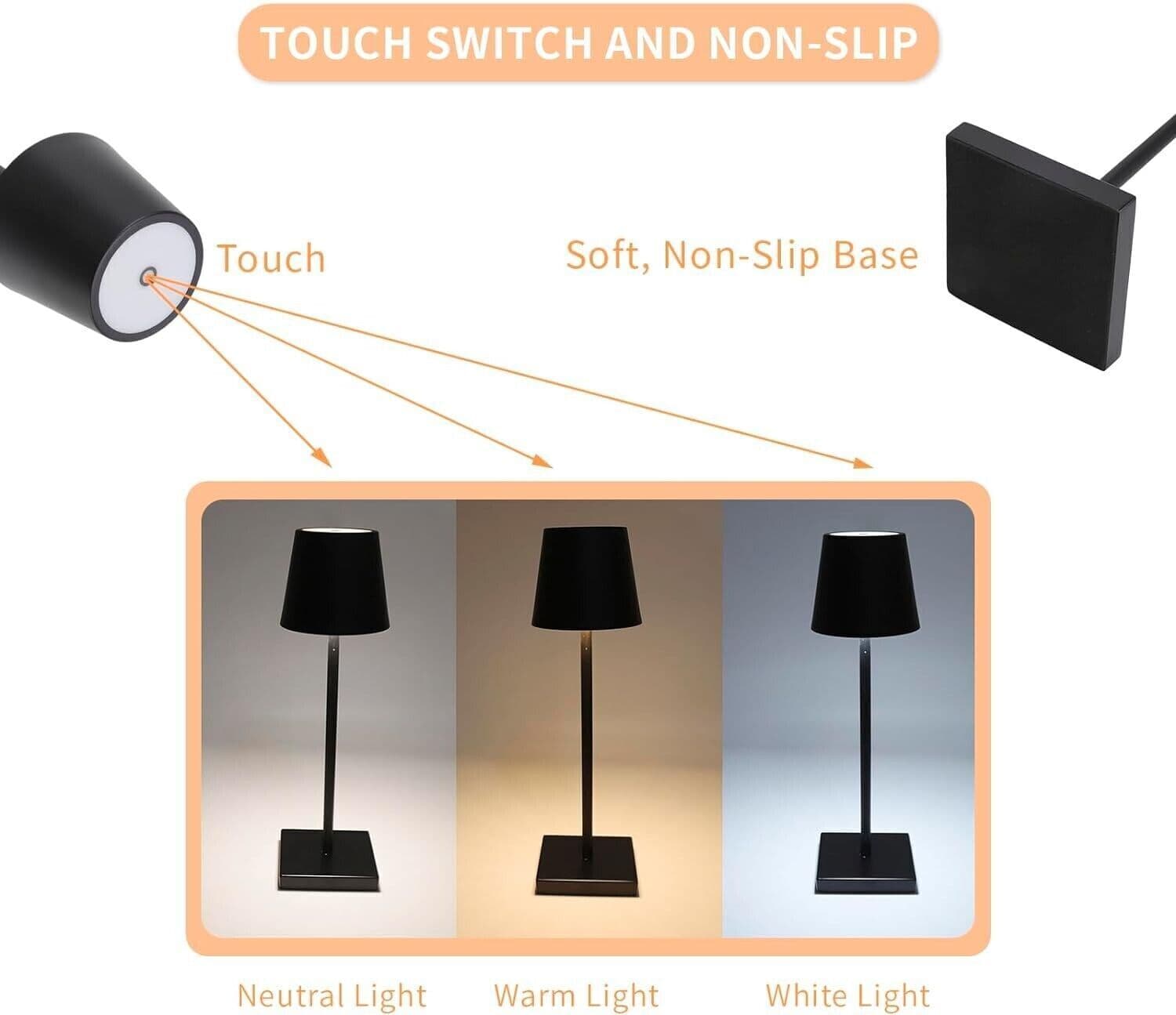 Lampada da Tavolo Senza Fili, Lampada da Tavolo a LED Ricaricabile, Batteria in Lampade da tavolo e abat-jour CL Store - Battipaglia, commercioVirtuoso.it
