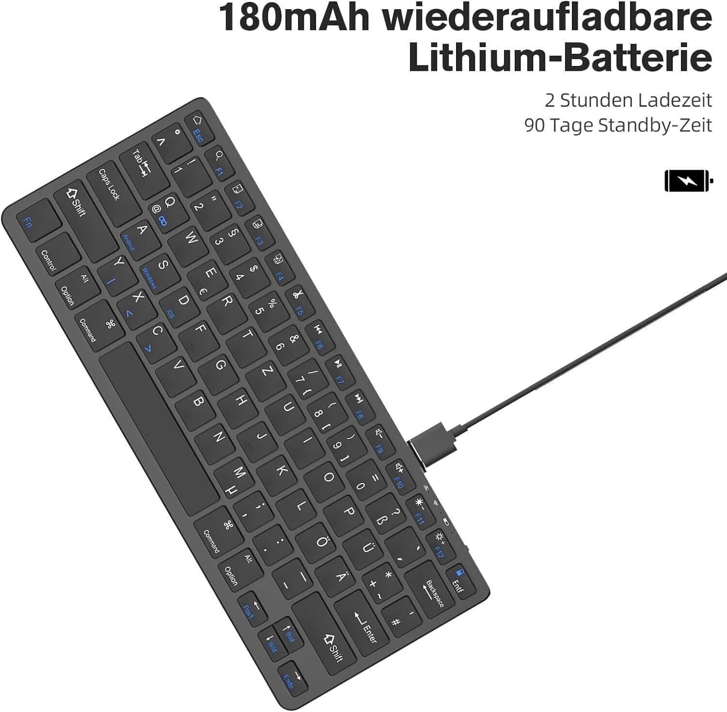 Tastiera Bluetooth Layout Tedesco Wireless Tastiera Ultra Sottile Compatibile in  CL Store - Battipaglia, commercioVirtuoso.it