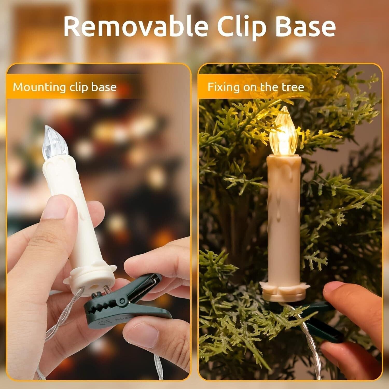 Candele con telecomando, batterie AA e clip impermeabile per feste (30 luci) in Candele LED CL Store - Battipaglia, commercioVirtuoso.it