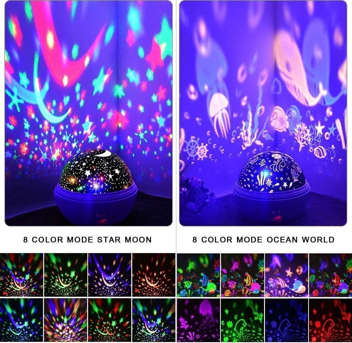 Lampada proiettore a forma di stella, girevole, a LED, proiettore per bambini in Luci notturne per bambini CL Store - Battipaglia, commercioVirtuoso.it